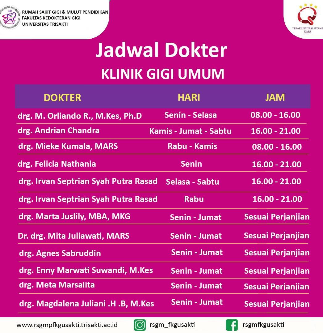 jadwal-dokter-KGU RSGM